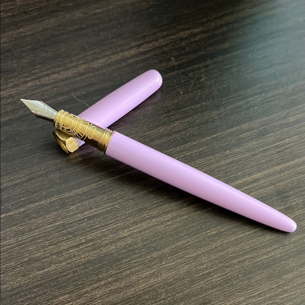 Ferris Wheel Press Lavender Fountain Pen with Brass Accents Medium Nib